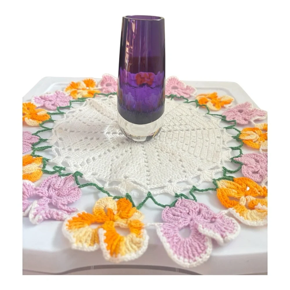 Vintage Scandinavian Glass Art Purple Decorative - Beautiful piece